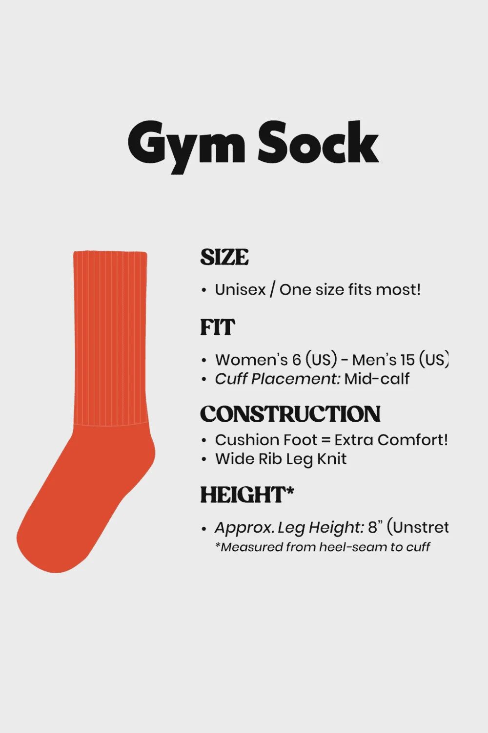 Gym Crew Socks specs