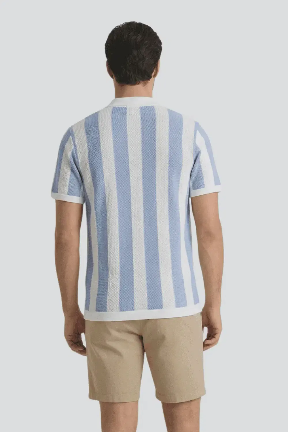 Stripe Flat Knit Camp Shirt