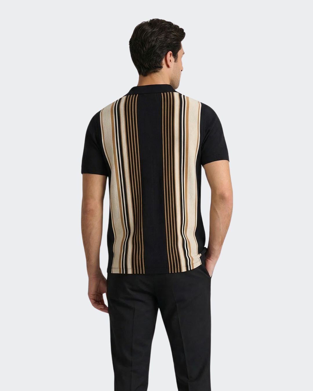 Striped Pique Camp Shirt