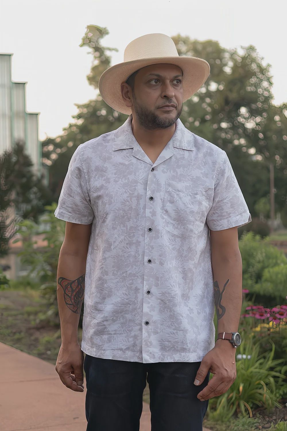 Floral Linen Camp Shirt