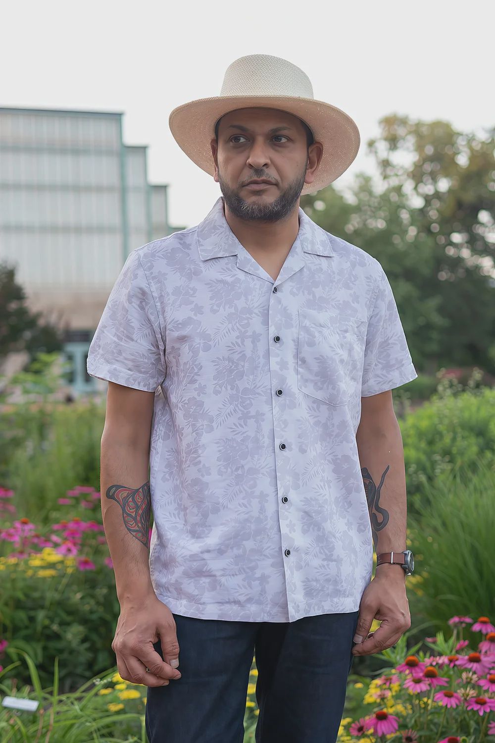 Floral Linen Camp Shirt