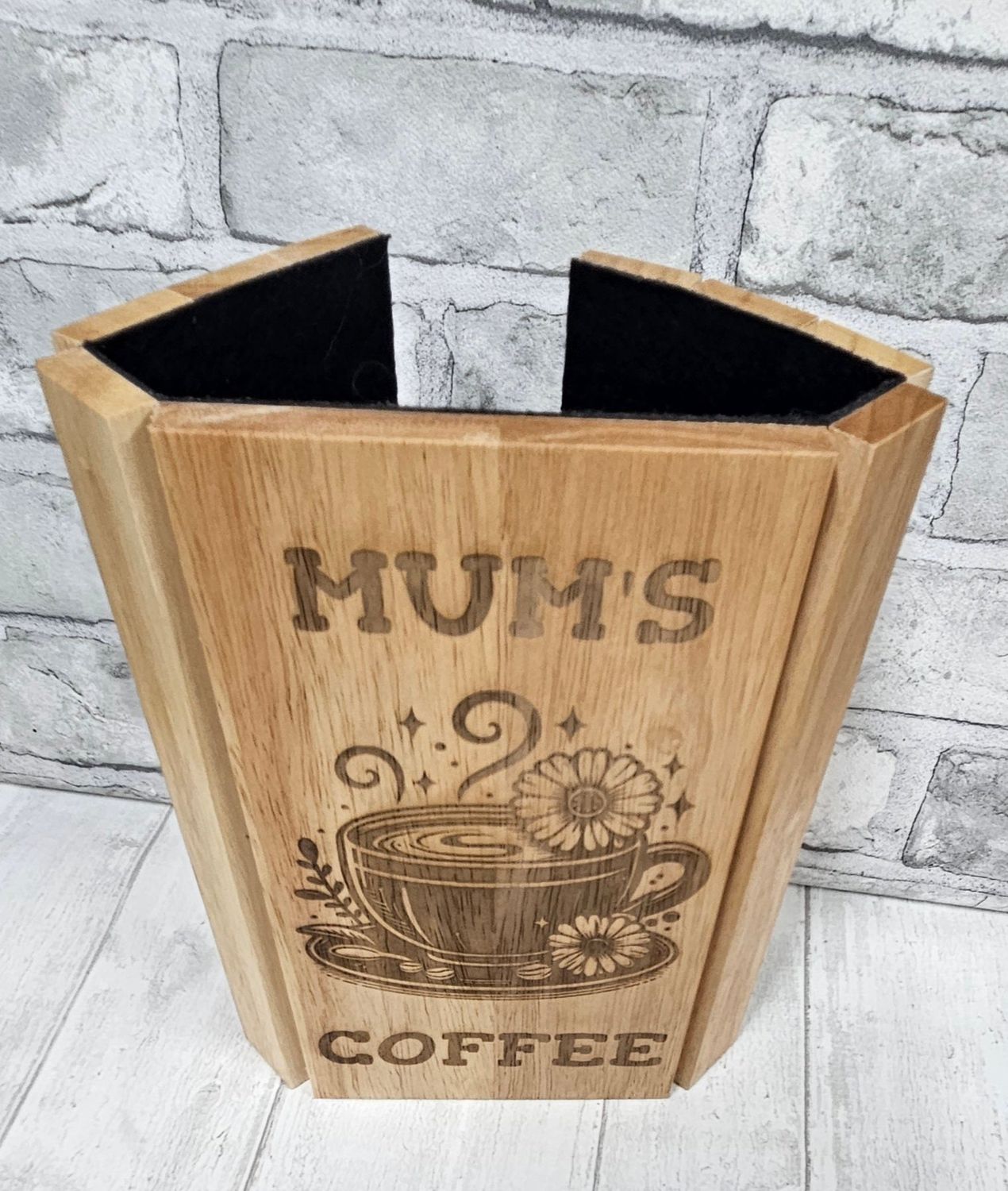 Hevea Wood Flexible Sofa Tray - Mum's Coffee