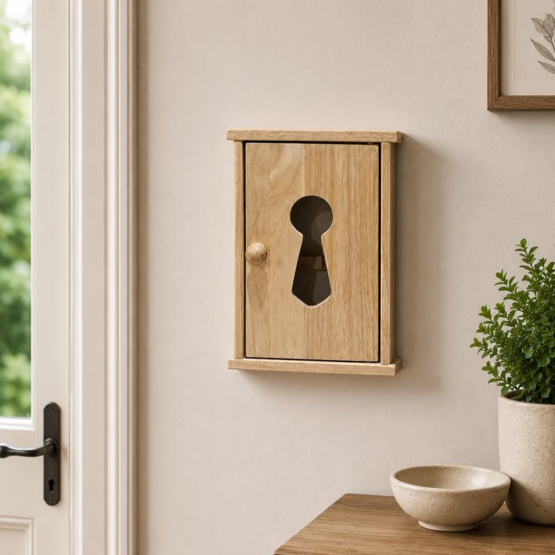 Hevea Wood wall-mounted Key Box
