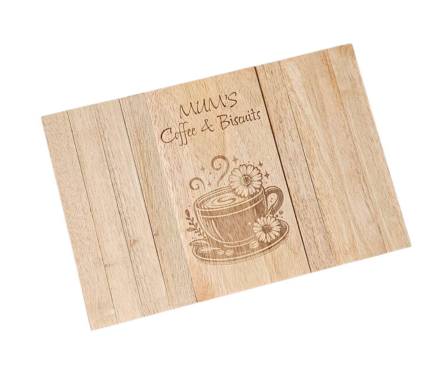 Hevea Wooden Flexible Sofa Tray - Mum's Coffee & Biscuits