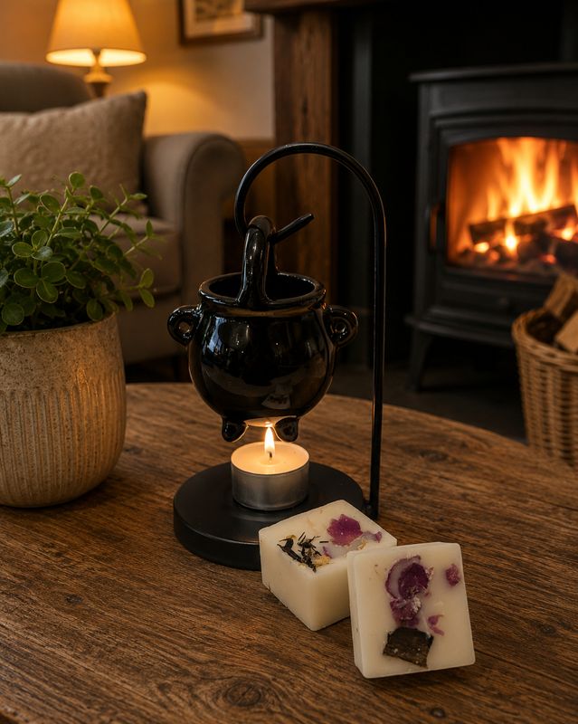 Wax Melt Burner - Hanging Cauldron - Black