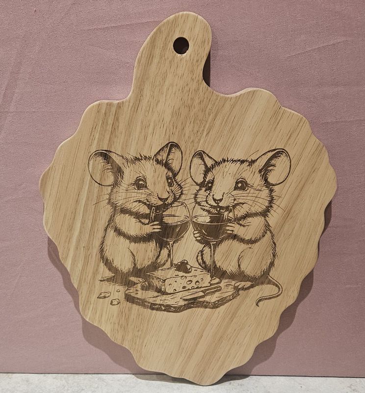 Hevea Wood Chopping Board Grape Shape