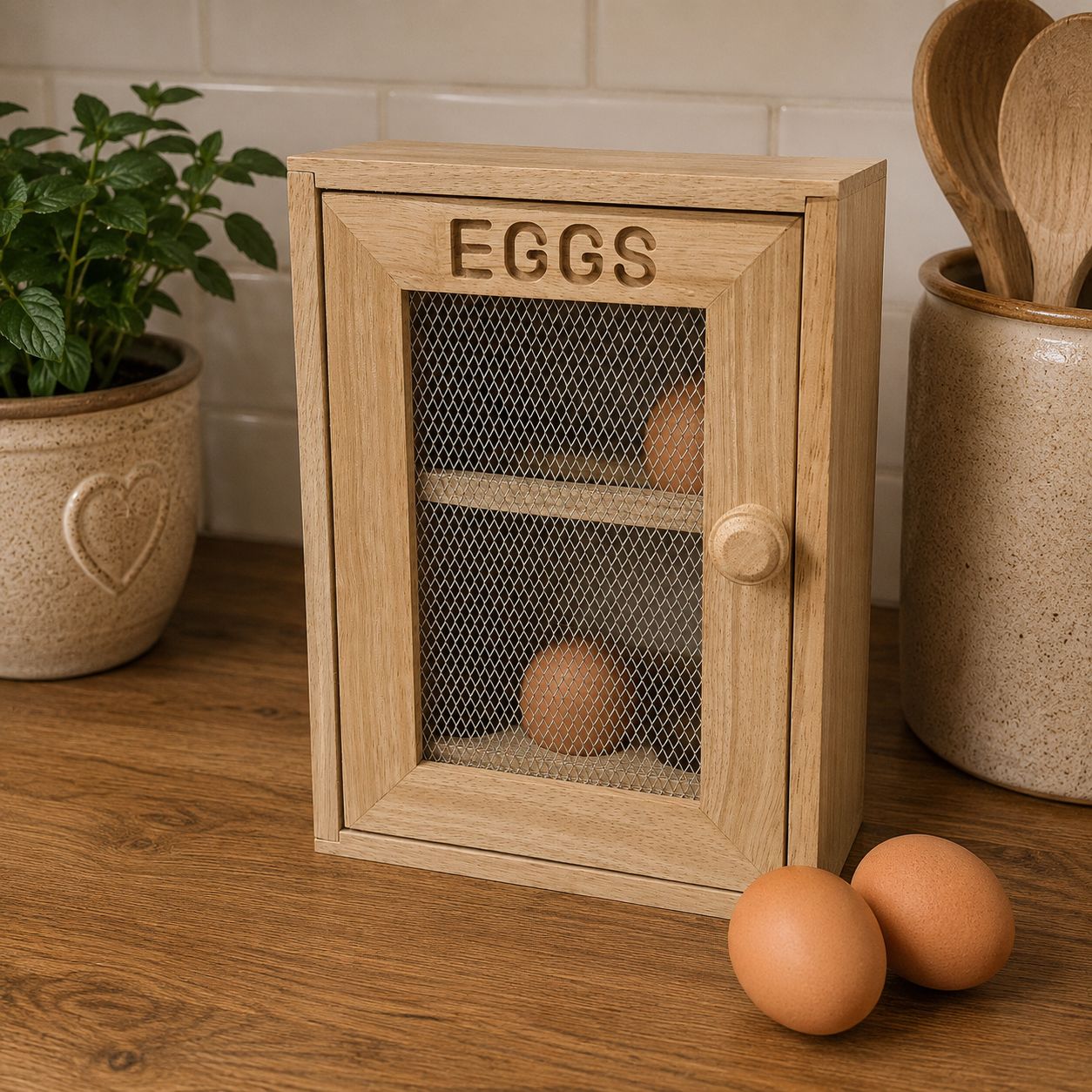 Hevea Wood Egg Storage unit Storage Cupboard