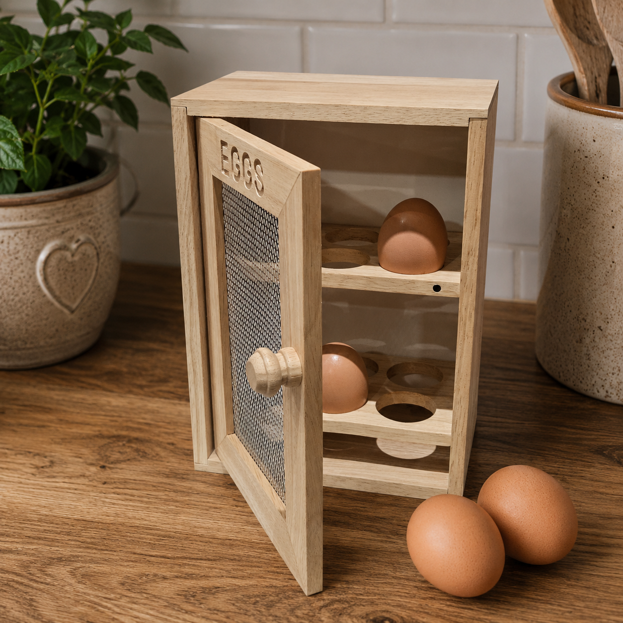 Hevea Wood Egg Storage unit Storage Cupboard