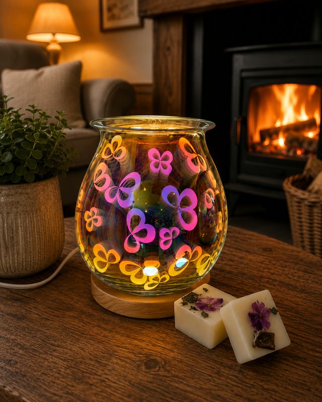 Electric Wax Melt Burner – Flower Petal Ambient Light Design
