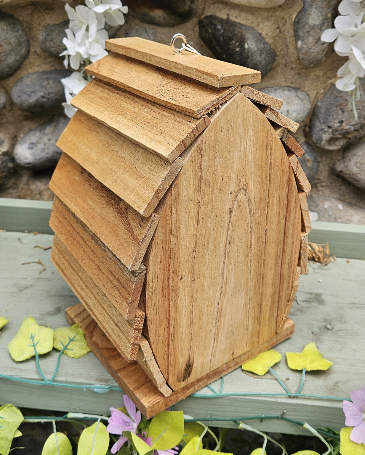 Wooden OWL Shaped Bird House - Freestanding or hanging