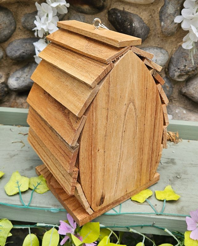 Wooden OWL Shaped Bird House - Freestanding or hanging