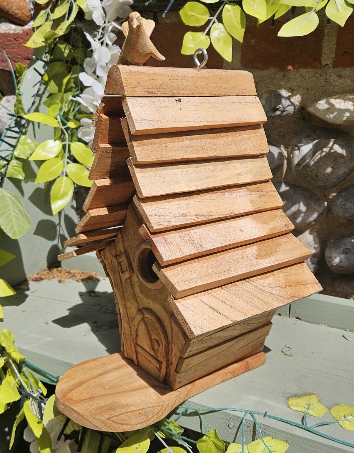 Wooden FAIRY HOUSE  Bird House - Freestanding or hanging