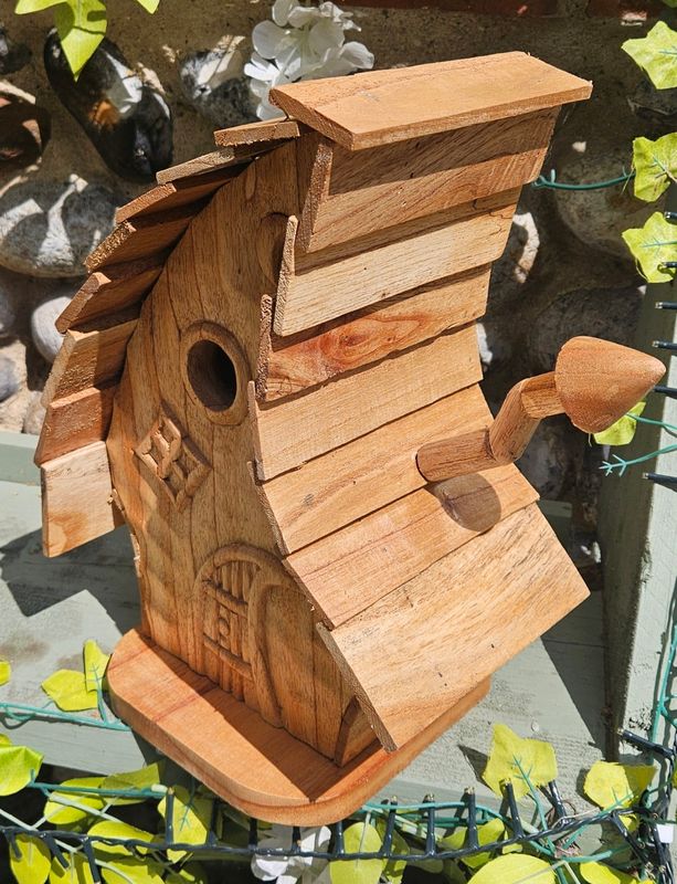 Wooden WITCH HOUSE  Bird House - Freestanding or hanging