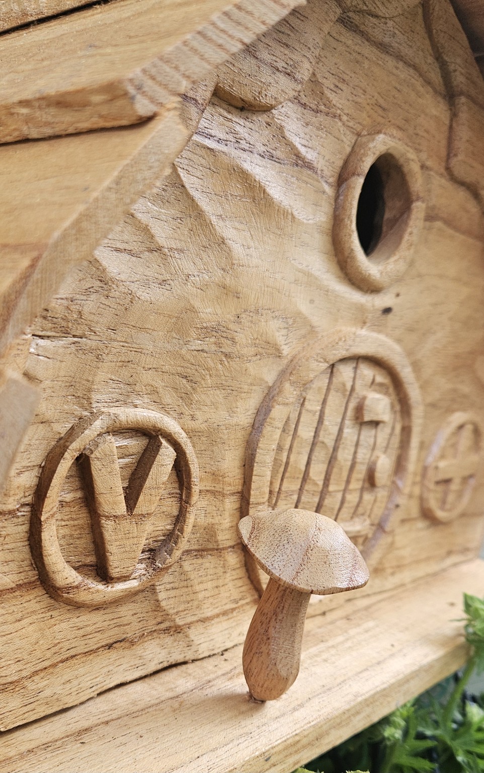 Wooden HOBBIT HOUSE  Bird House - Freestanding or hanging