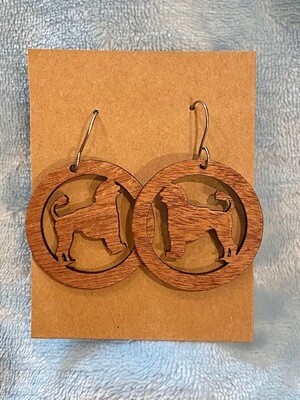 PWD Earrings -- Natural Wood PWD in Lion Clip - ON SALE