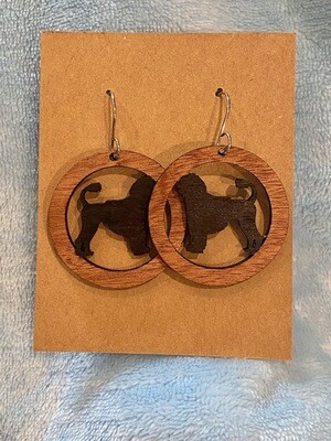 PWD Earrings -- Black PWD with Lion Clip - ON SALE