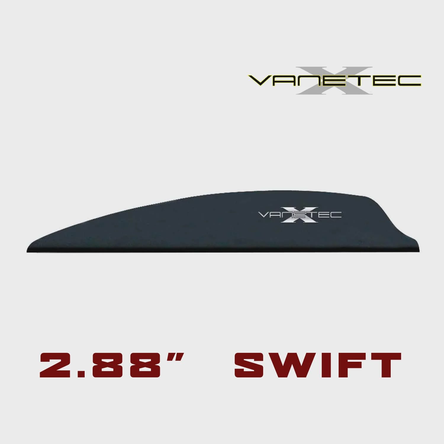 Vanetec 2.88 Swift Fletches (All Colours), Colour: Black, Size: 2.88"