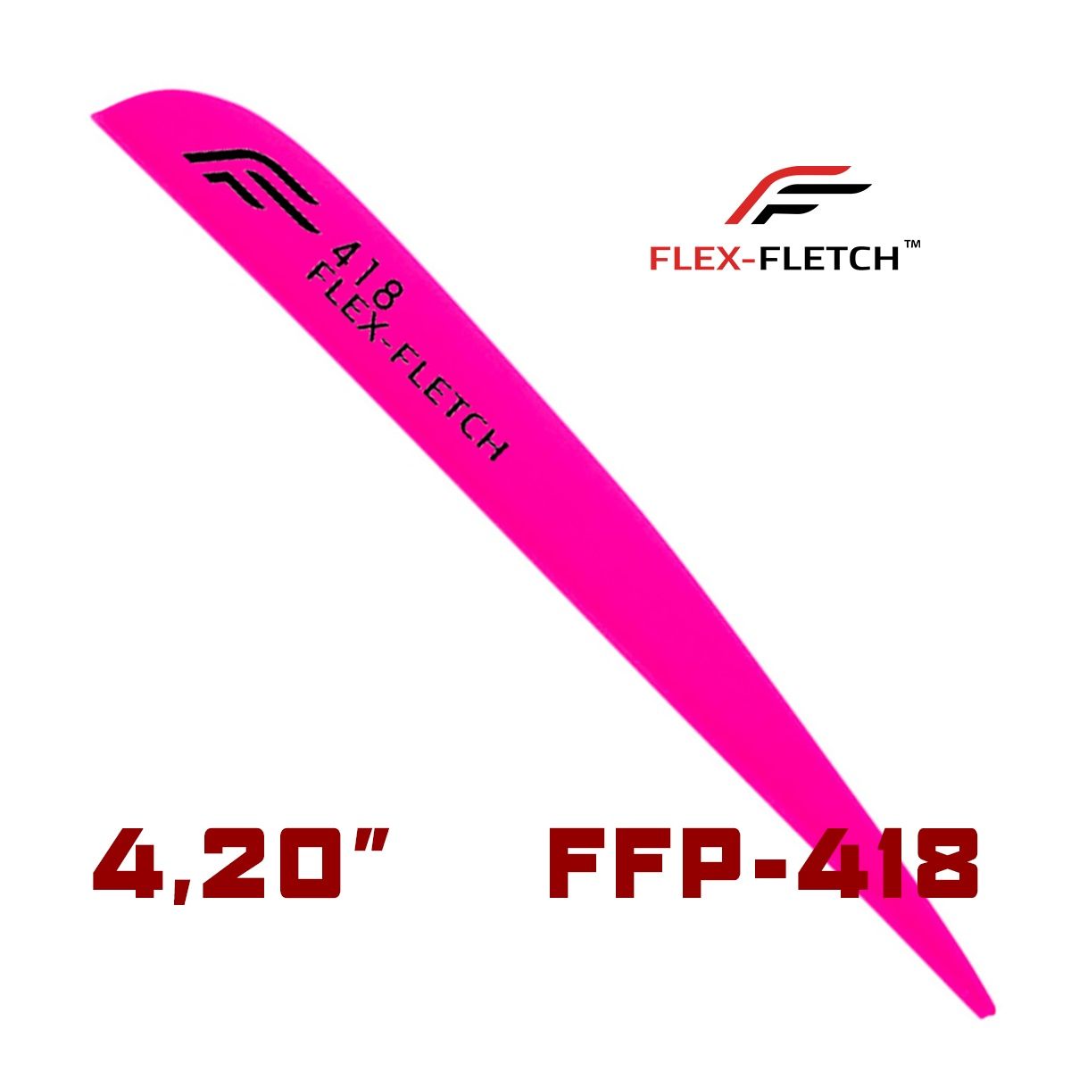 Flex-Fletch FFP-418 (4,20" - All Colours), Colour: Pink, Size: 4.20"