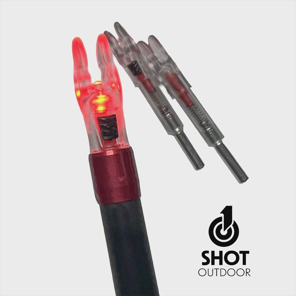 1Shot Outdoor Lighted Nock (Red, Green), Size: .166 (4mm) ID