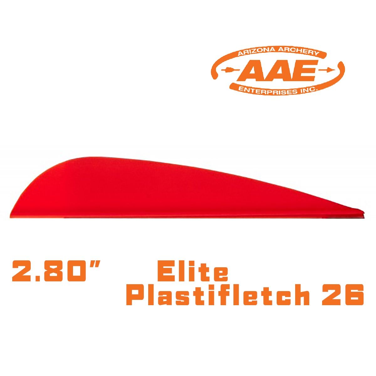 AAE Elite Plastifletch 26 (2.80" - All Colours), Colour: Red, Size: 2.80"
