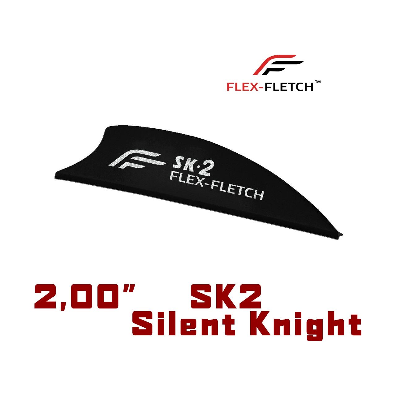 Flex-Fletch Silent Knight 2 (SK2, 2,0" - All Colours), Colour: Black, Size: 2.0"