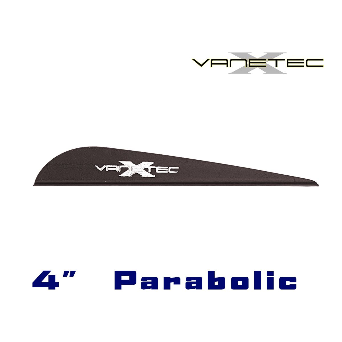 Vanetec 4" Parabolic Fletch (All Colours), Colour: Black, Size: 4.0"