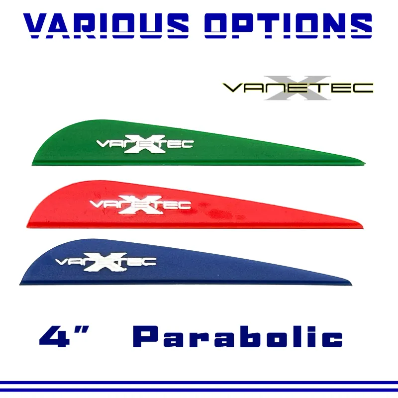 Vanetec 4" Parabolic Fletch (All Colours)