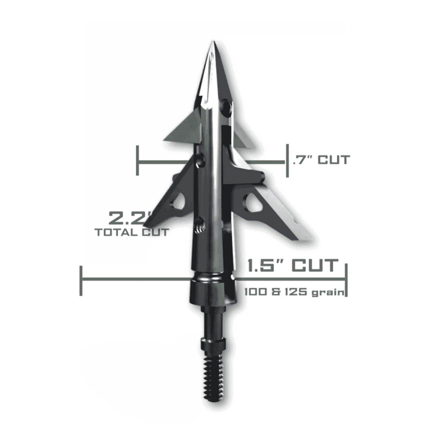 SEVR T1 Titanium Hybrid  Mechanical Broadheads with Bleeders, Size: 1.5", Weight: 100gr