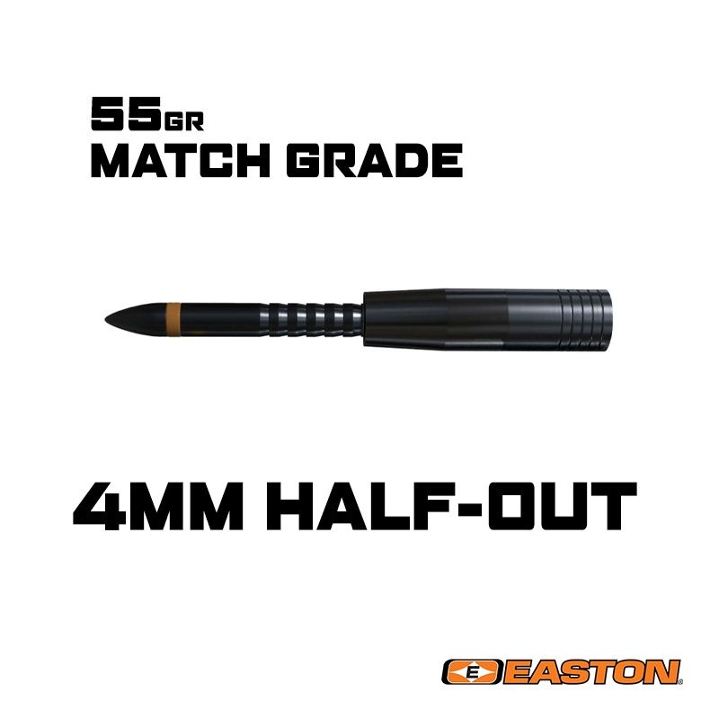 Easton 4mm Match Grade Half-Out Inserts, Weight: 55gr (Aluminum/Aluminum)