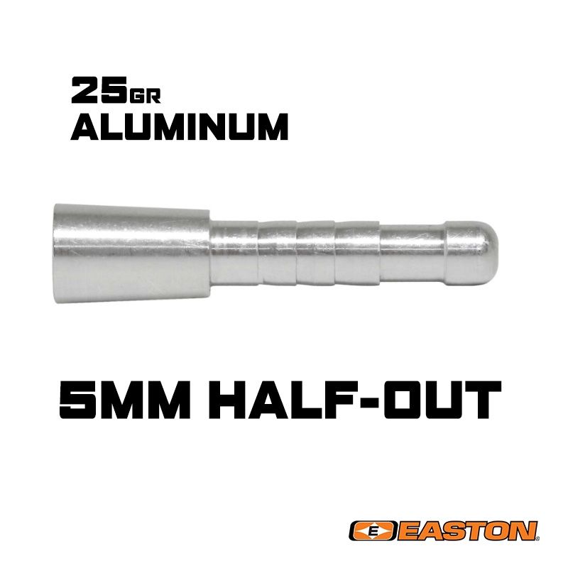 Easton 5mm Standard Half-out Inserts, Size: #1, Weight: 25gr (aluminum)
