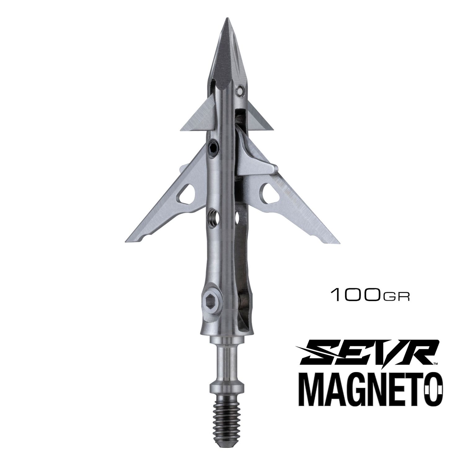 SEVR Magneto Ti 1.75 Hybrid Mechanical Broadhead with Bleeders, Size: 1.75", Weight: 100gr