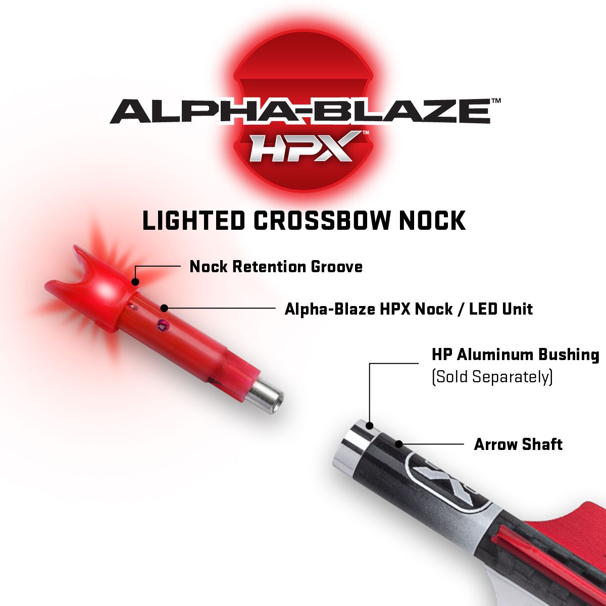TenPoint Alpha-Blaze HPX Lighted Crossbow Nock (3-pack)