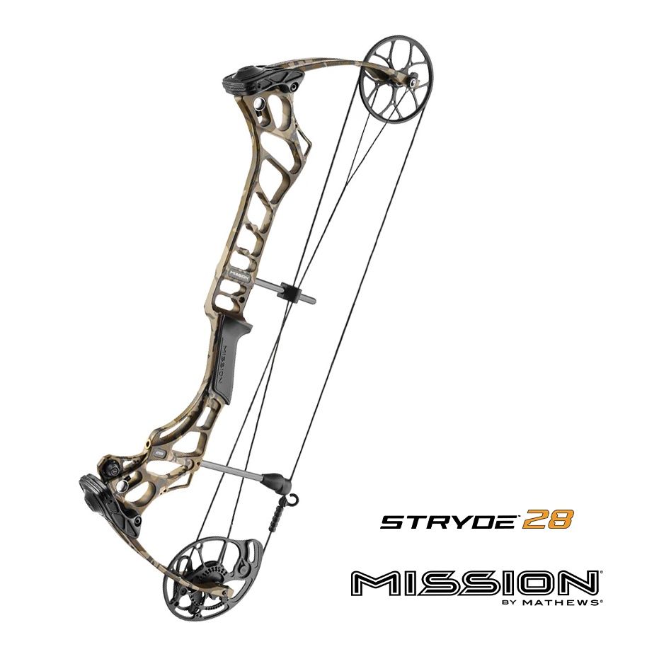 Mission Stryde Compound Bow, Colour: Mossy Oak Bottomland, Configuration: 28" Std, Hand Preference: RH