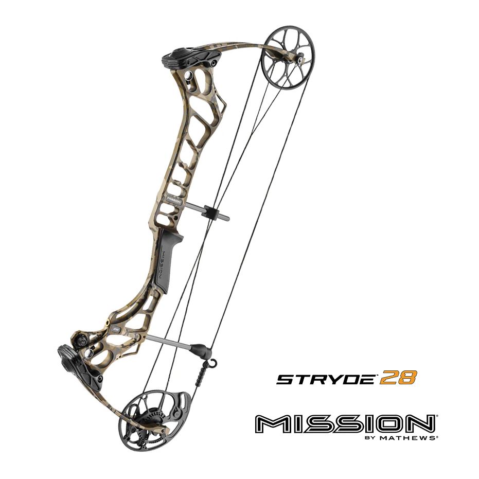 Mission Stryde Compound Bow, Colour: Mossy Oak Bottomland, Configuration: 28" Std, Hand Preference: RH