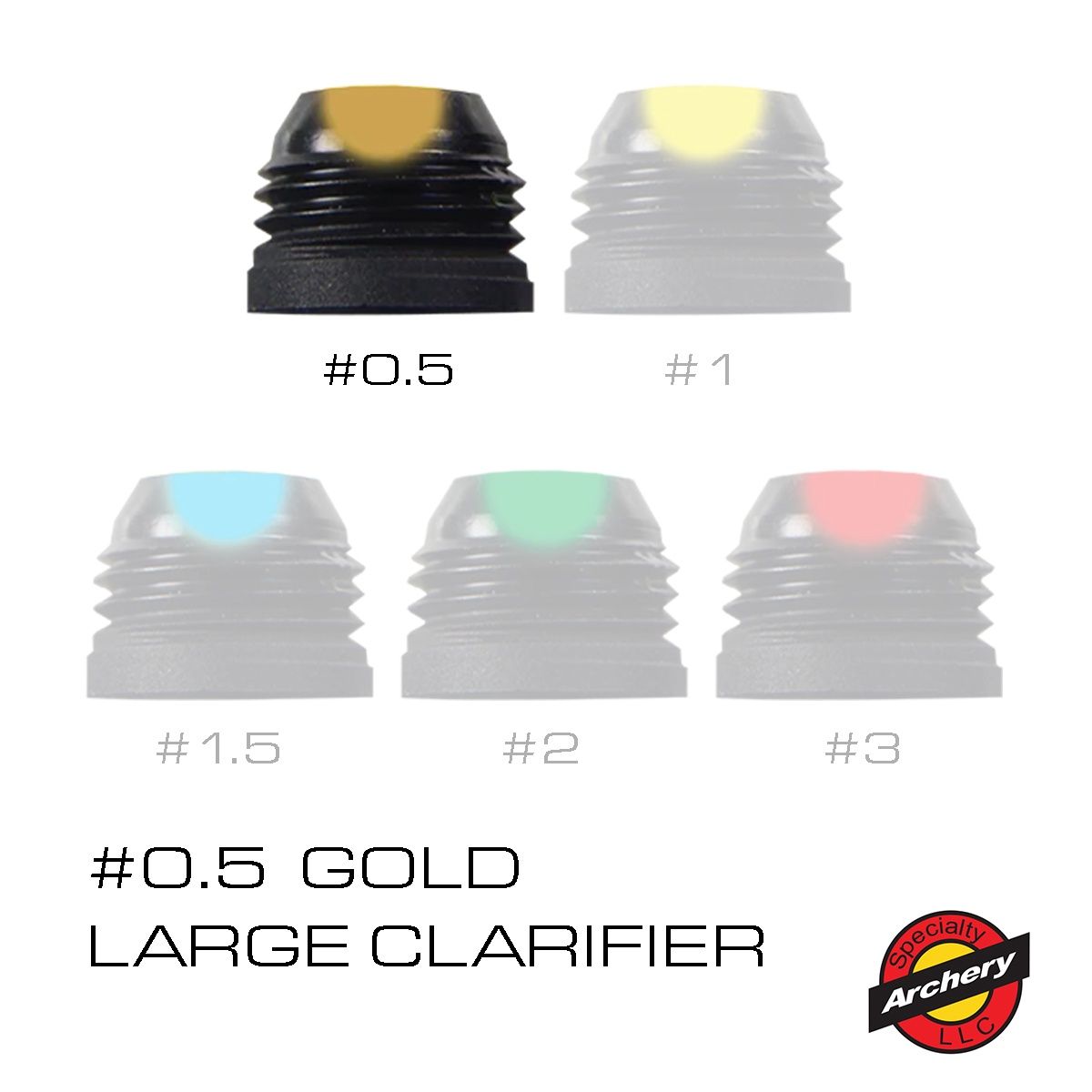 Speciality Archery Large Peep Sight Clarifiers (1/4"), Size: 1/4", Strength: #0.5 - Gold