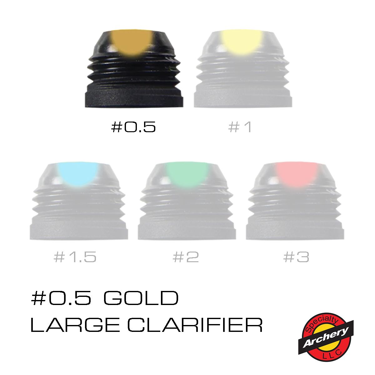 Speciality Archery Large Peep Sight Clarifiers (1/4"), Size: 1/4", Strength: #0.5 - Gold