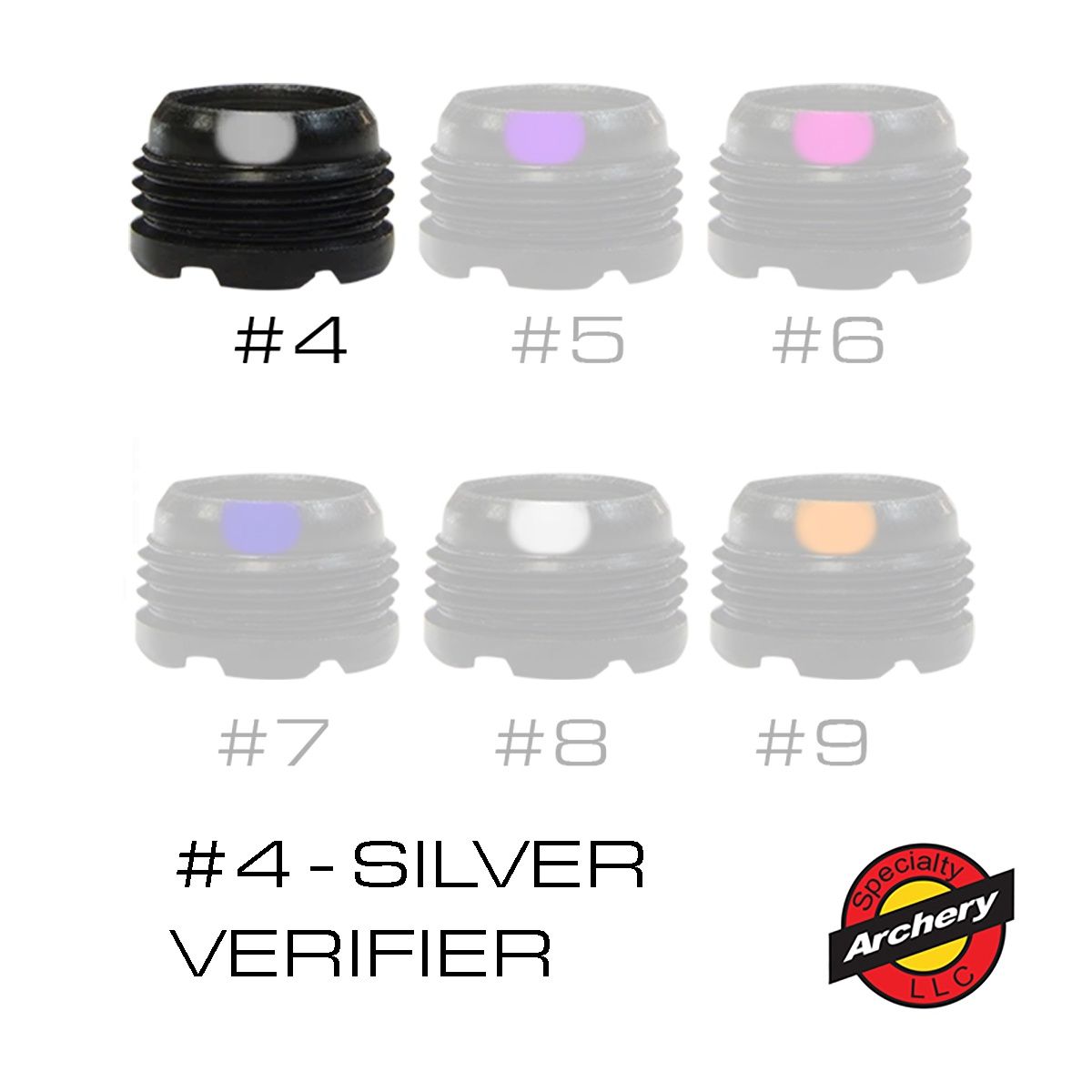 Speciality Archery XL Peep Verifiers (5/16"), Size: 5/16", Strength: #4 - Silver
