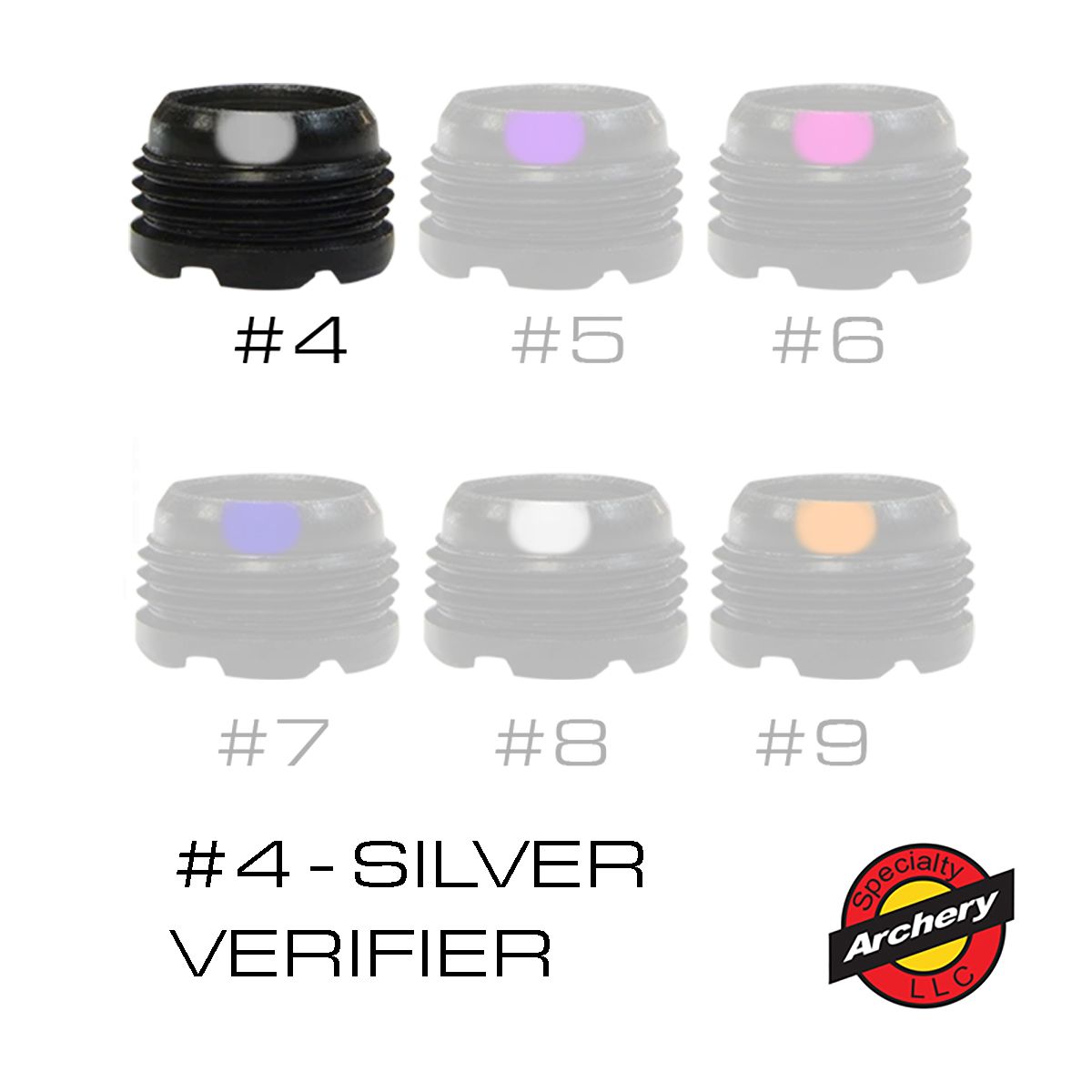 Speciality Archery XL Peep Verifiers (5/16"), Size: 5/16", Strength: #4 - Silver