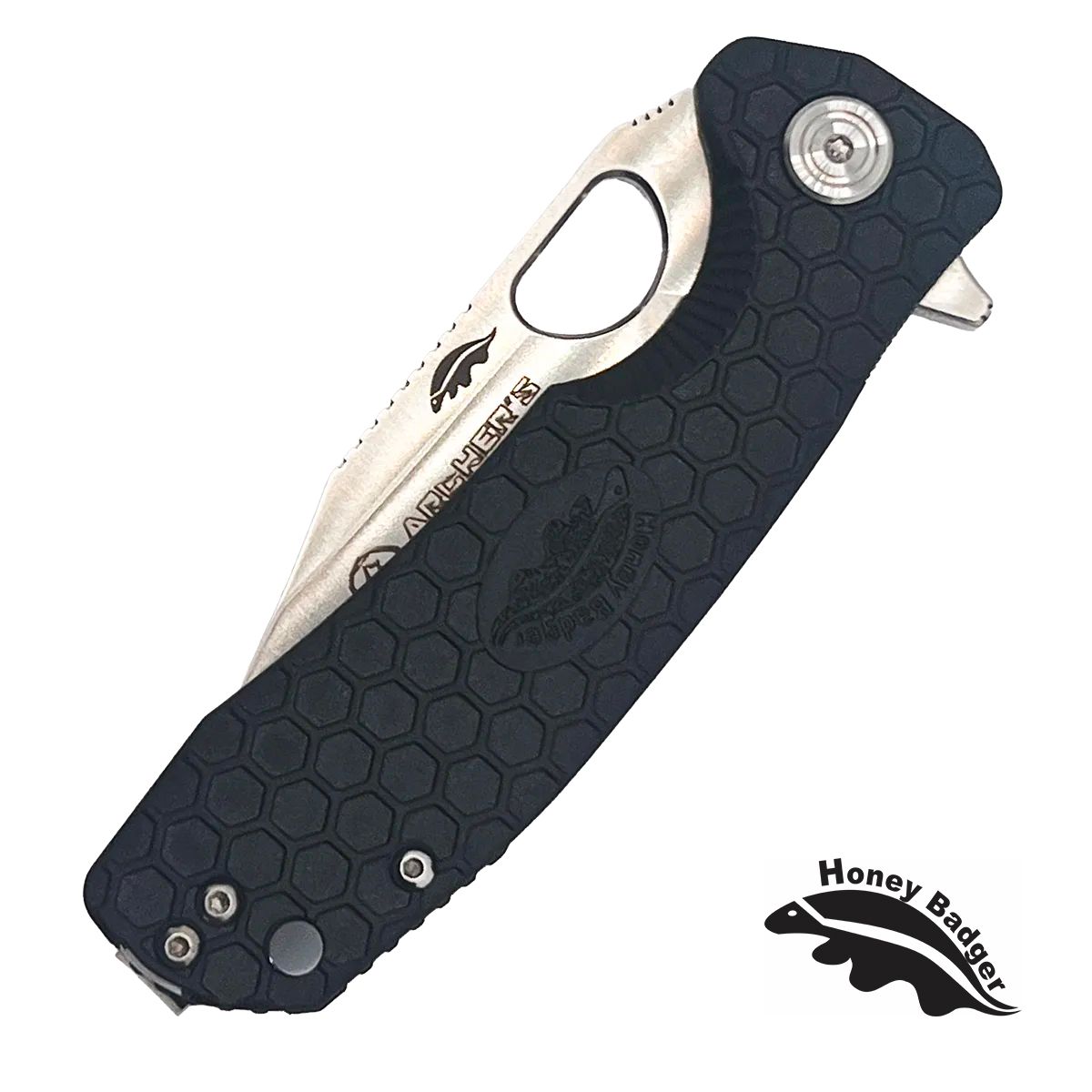 Honey Badger Clip Point Knife, Colour: Black