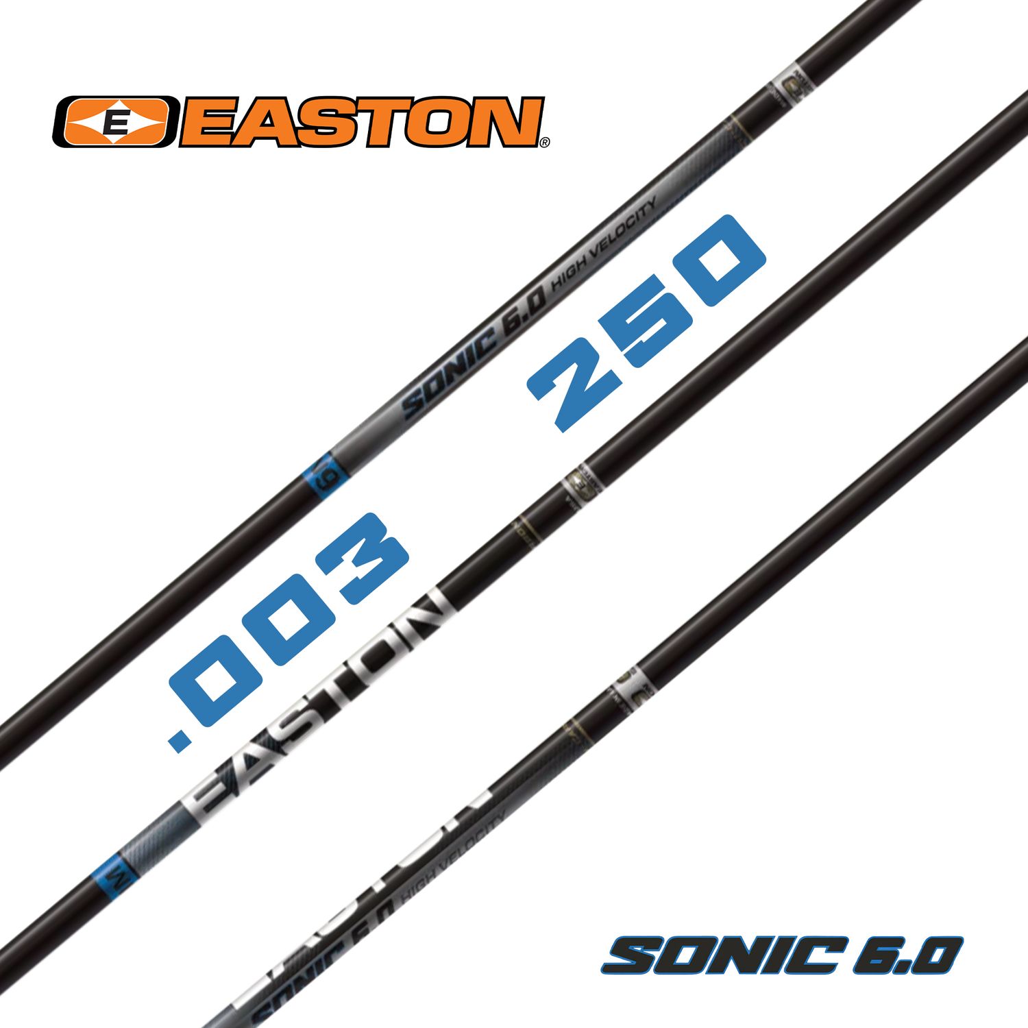 Easton Sonic 6.0 Arrow Shafts, Spine: 250, Straightness: .003