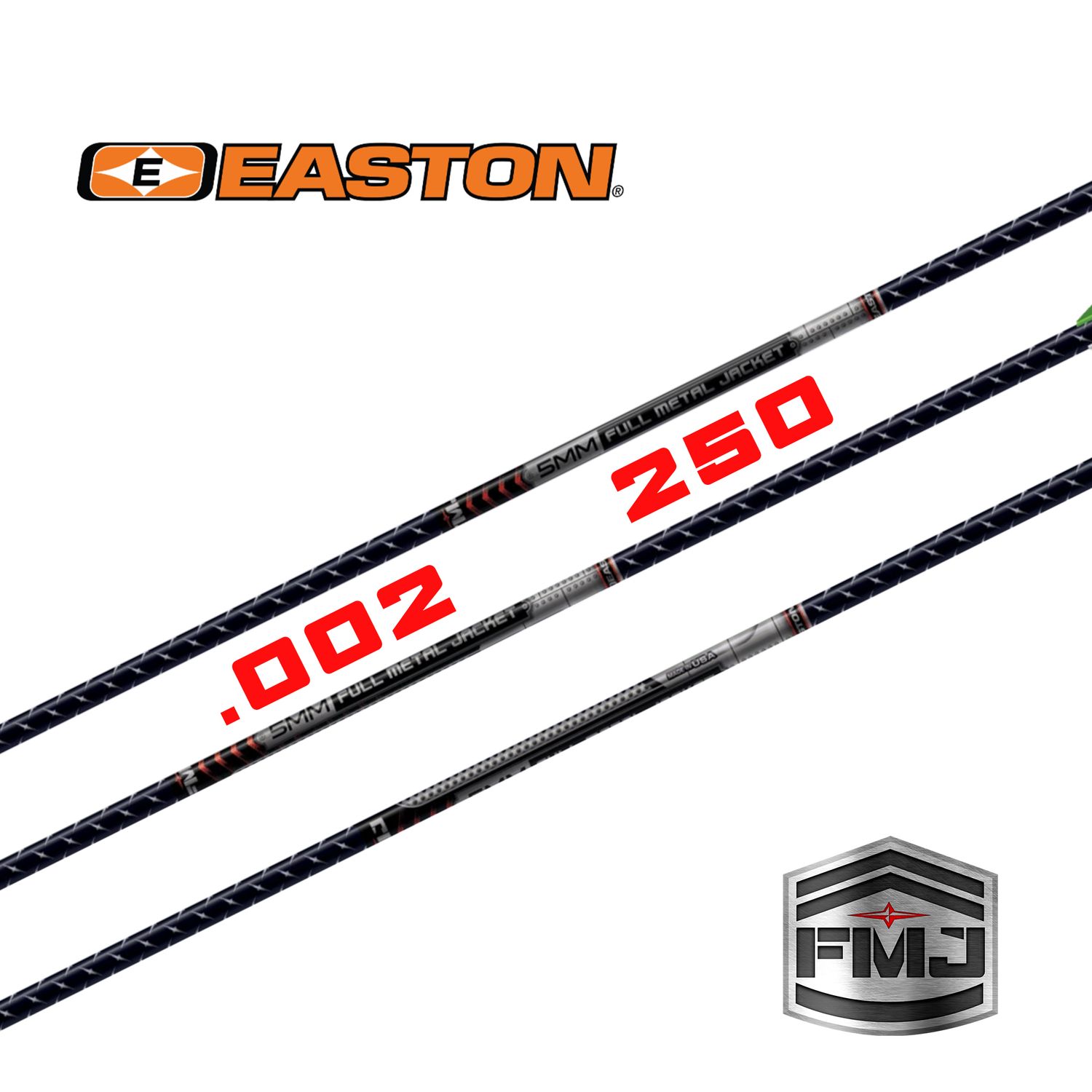 Easton 5mm FMJ Arrow Shafts, Colour: Standard, Spine: 250, Straightness: .002