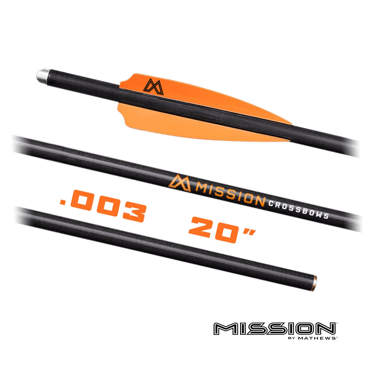 Mission Crossbow Bolts 20"-22", Length: 20", Straightness: .003