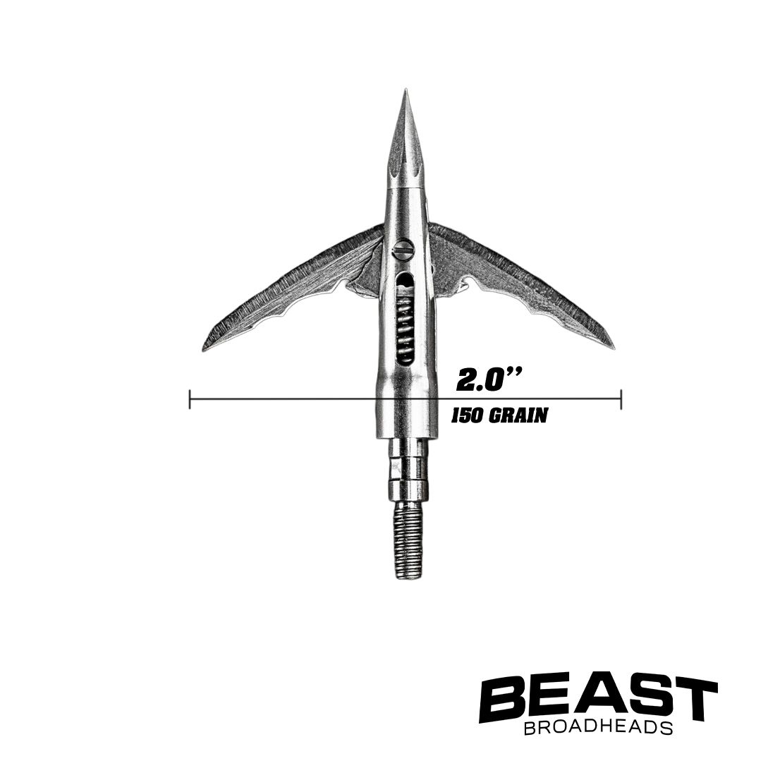 Beast Broadheads (Stainless Steel), Quantity: 3-Pack, Size: 2", Weight: 150gr