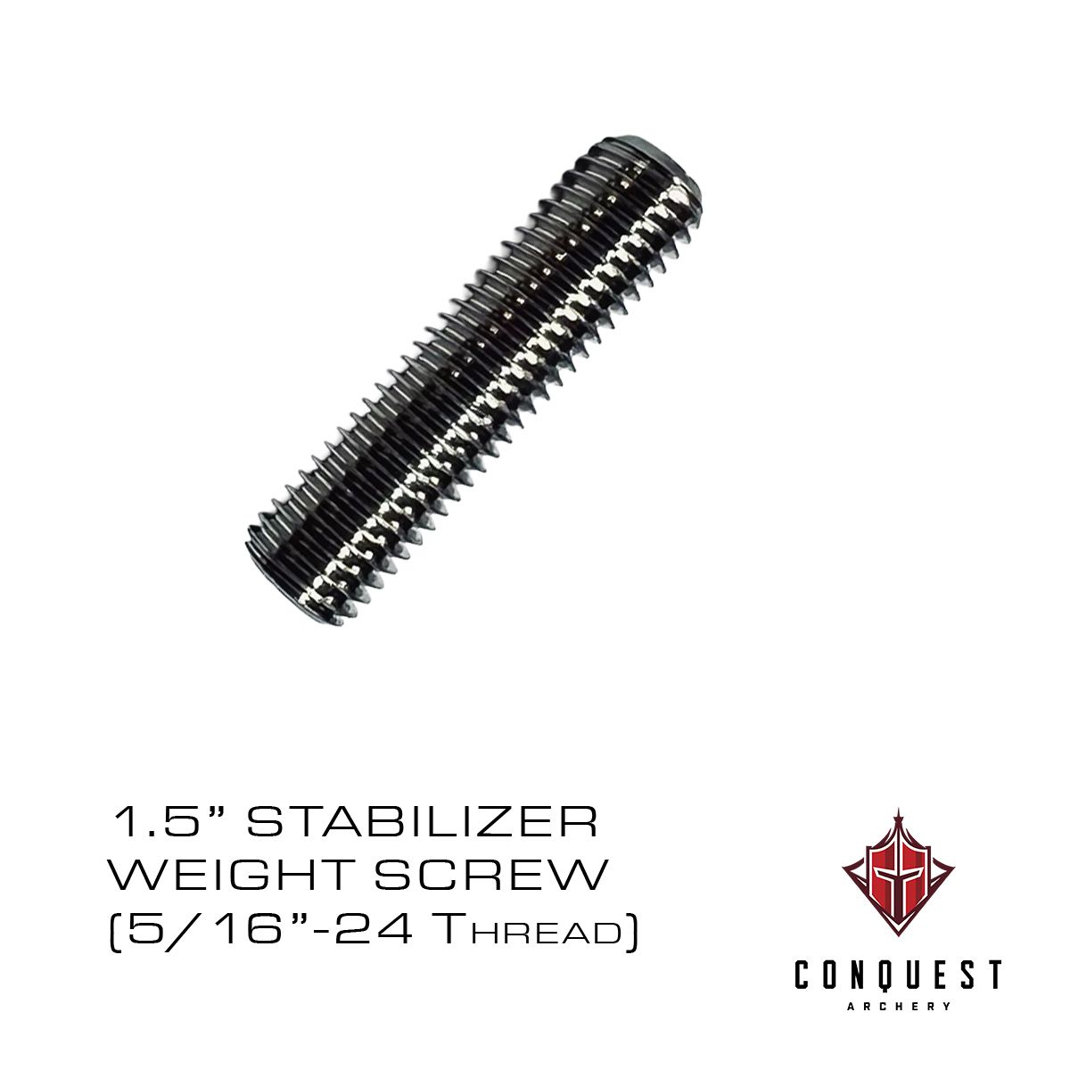 Conquest Stabilizer Weight Screw 5/16"-24 thread, Length: 1.5", Type: Stainless Steel