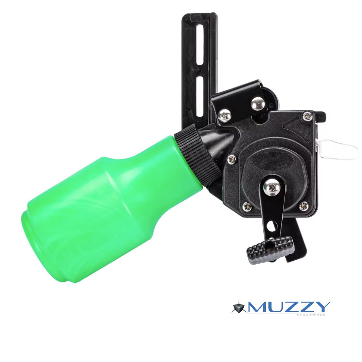 Muzzy Bow Fishing Bottle Reel, Colour: Green, Hand Preference: RH