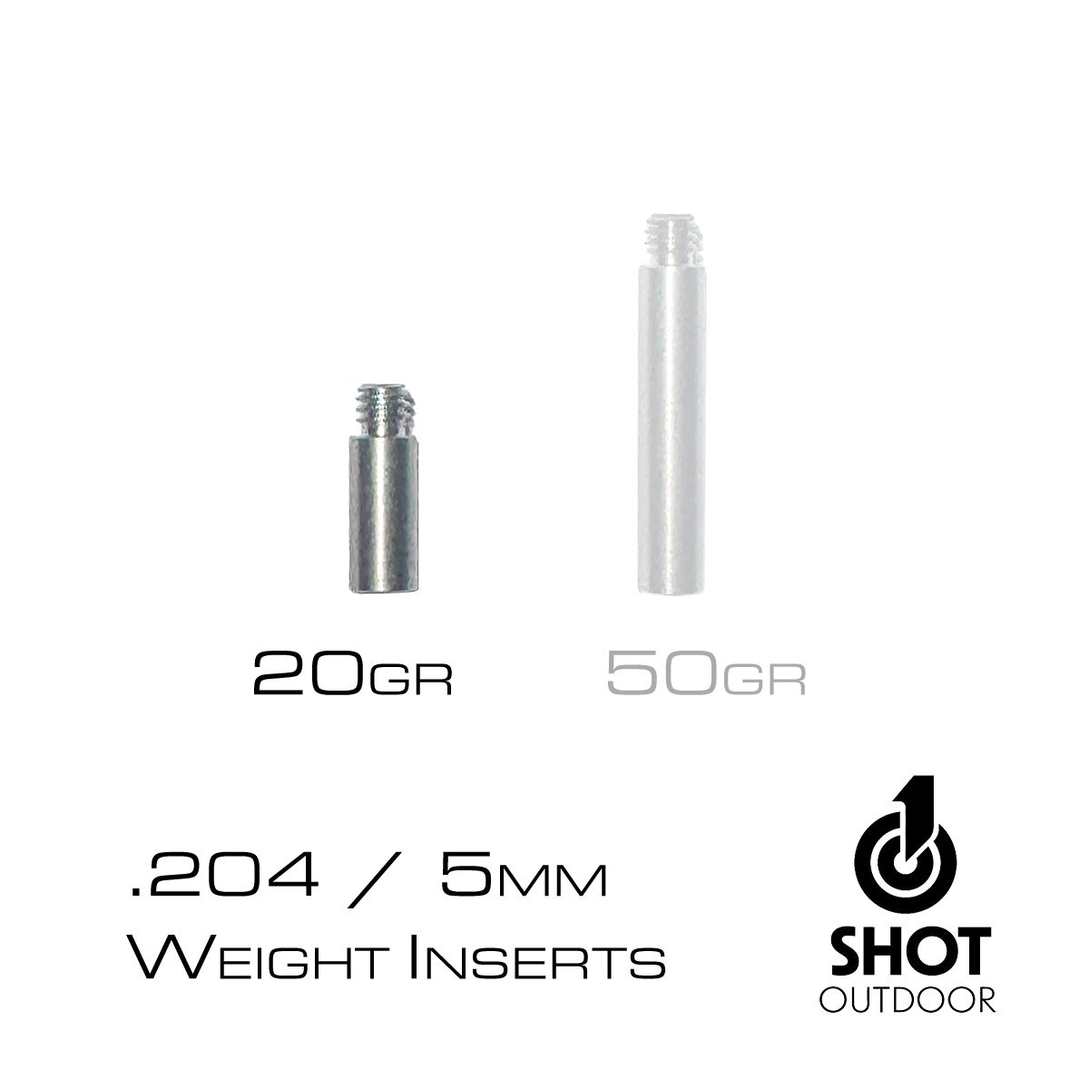 1Shot Back-Weight .204 (5mm) Insert, Weight: 20gr