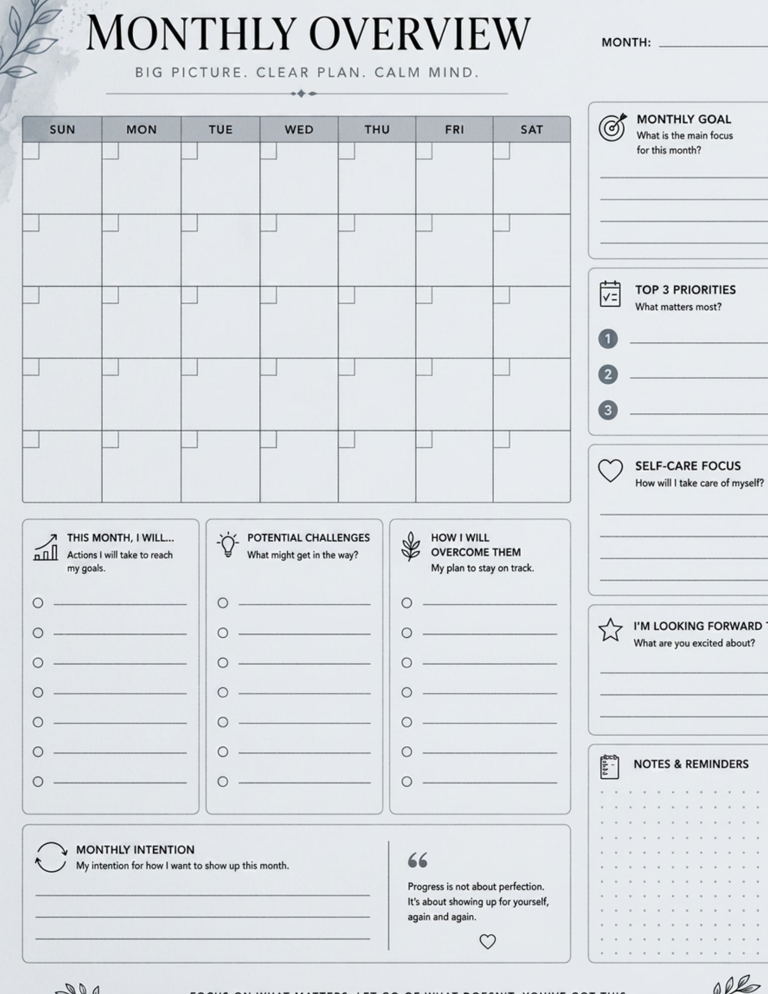 ADHD Productivity Reset Planner