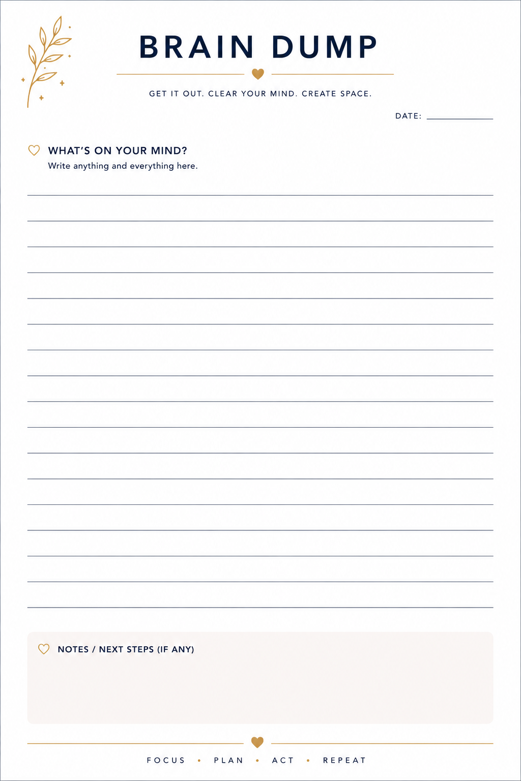 ADHD Productivity Reset Planner
