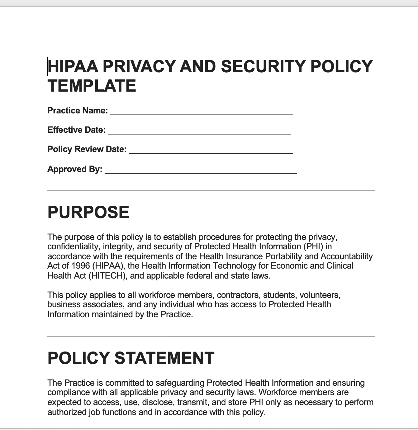 Private Practice Forms & Compliance Bundle