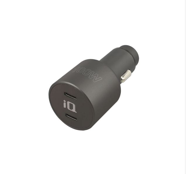 iQ 100W Black Car Charger - Dual Type C**